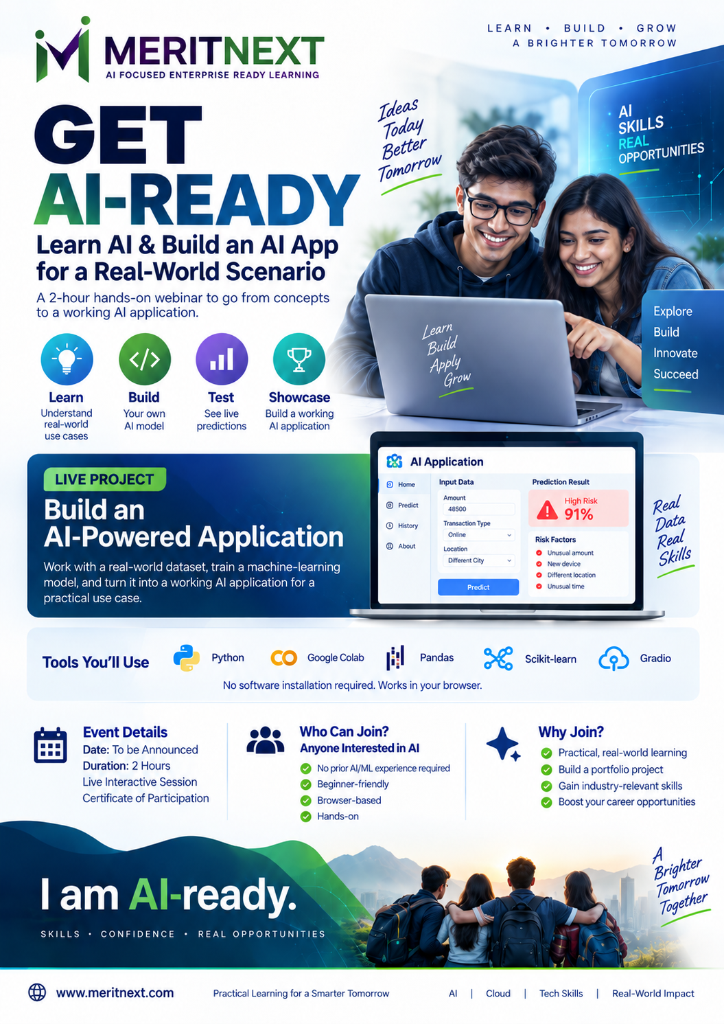 MeritNext Get AI-Ready webinar poster